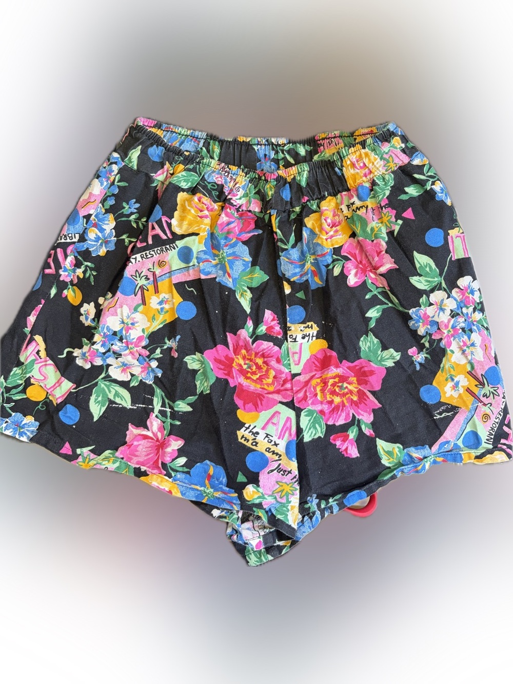 Vintage Sun Streak High-Waist Women's Floral Cotton Shorts